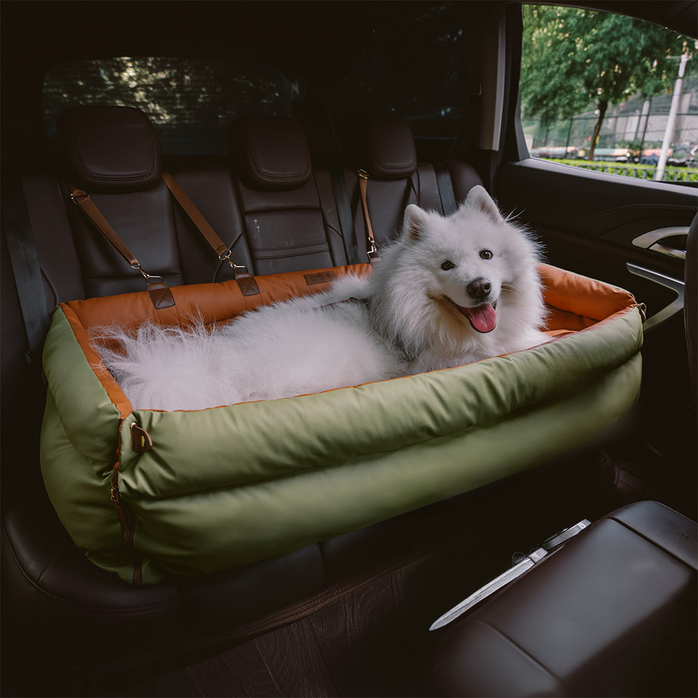 Cama de refuerzo de asiento para perros de cuero para perros de lujo - Voyager urbano