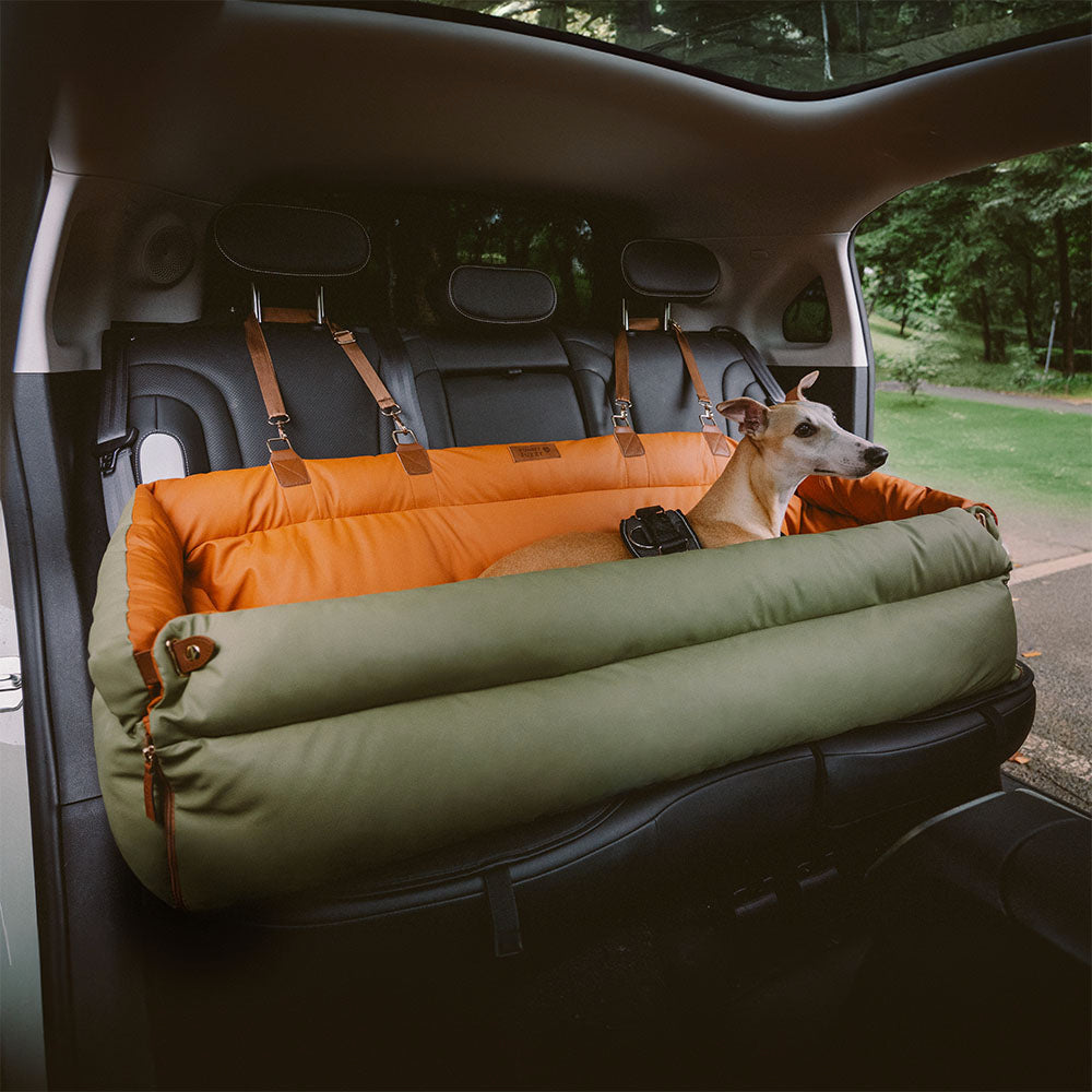 Cama de refuerzo de asiento para perros de cuero para perros de lujo - Voyager urbano