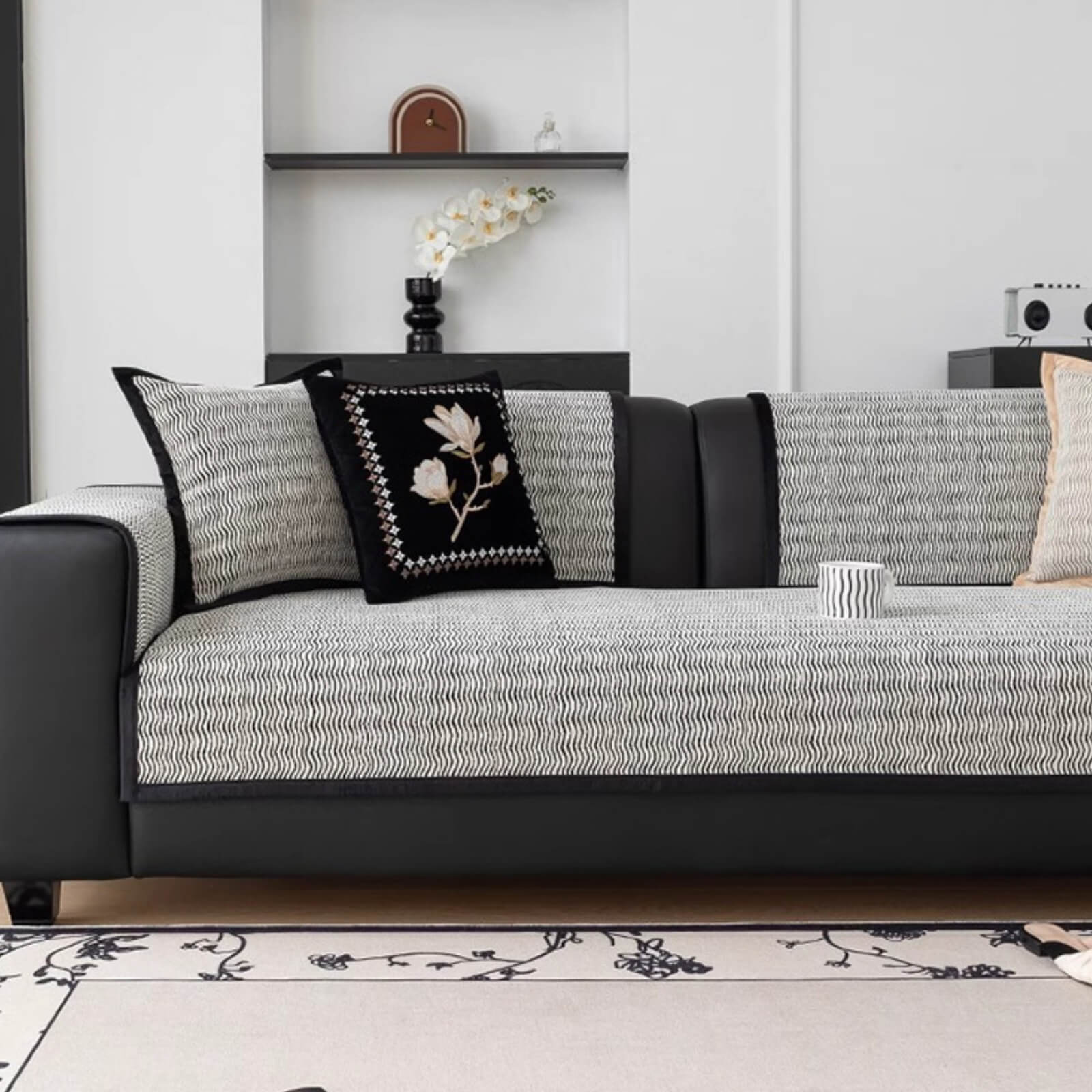 Coperchio di divano non slip resistente al graffio di chenille di lusso leggero