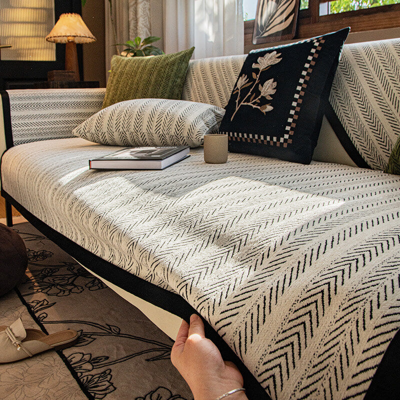 Protezione moderna mobili in tessuto Chenille Protezione anti-scratch Coperchio di divano non slip