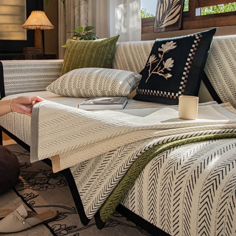 Protezione moderna mobili in tessuto Chenille Protezione anti-scratch Coperchio di divano non slip