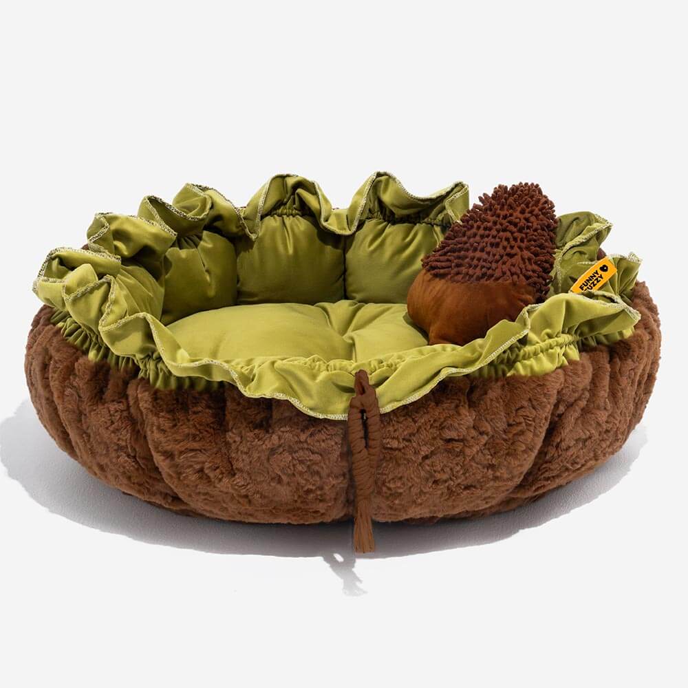 Letto per cani calmante regolabile ispirato alla natura - nido di peluche