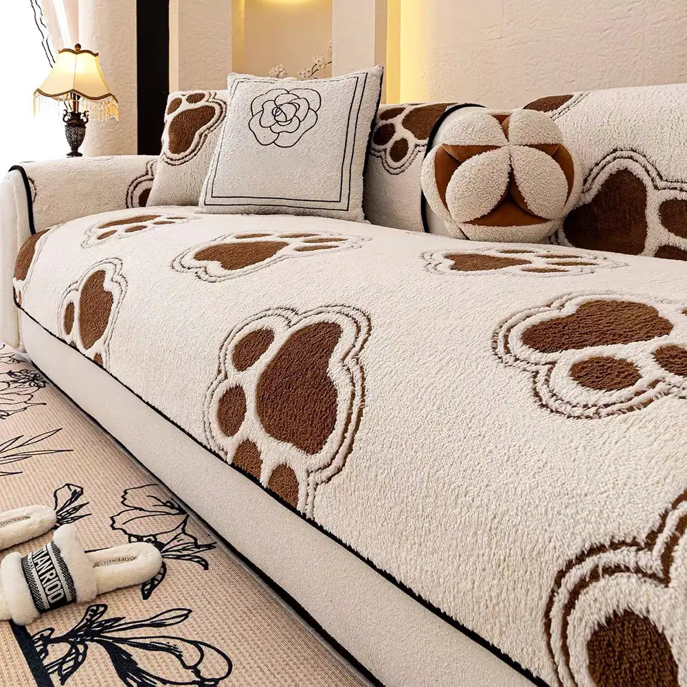 Chenille Art Corrugated Breatable No-Slip Couch Cover Coach