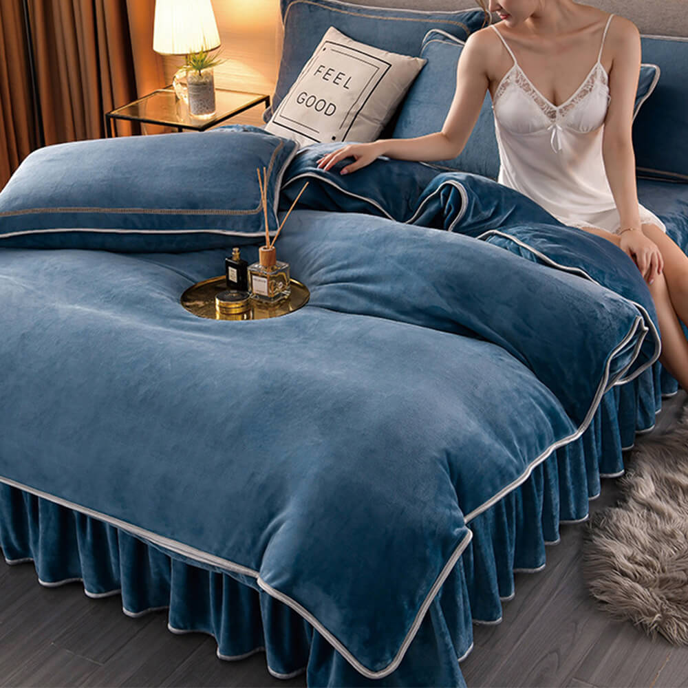 Luxury Extra Spesso caldo Caldo Solido Foglio in pile in pile di latte set