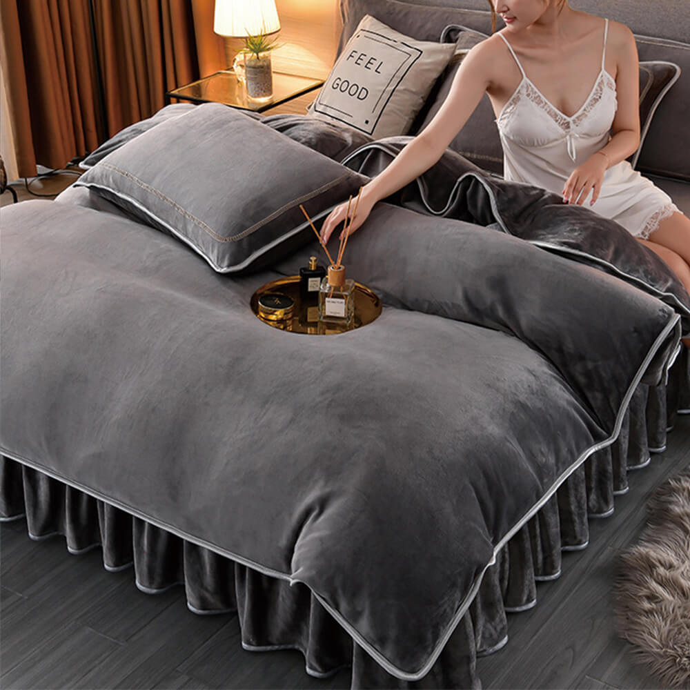 Luxury Extra Spesso caldo Caldo Solido Foglio in pile in pile di latte set