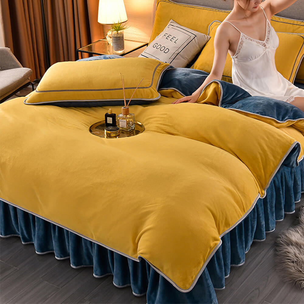 Luxury Extra Spesso caldo Caldo Solido Foglio in pile in pile di latte set