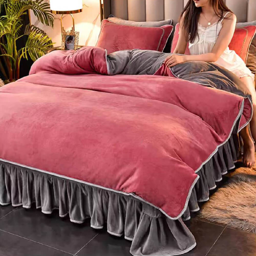 Luxury Extra Spesso caldo Caldo Solido Foglio in pile in pile di latte set