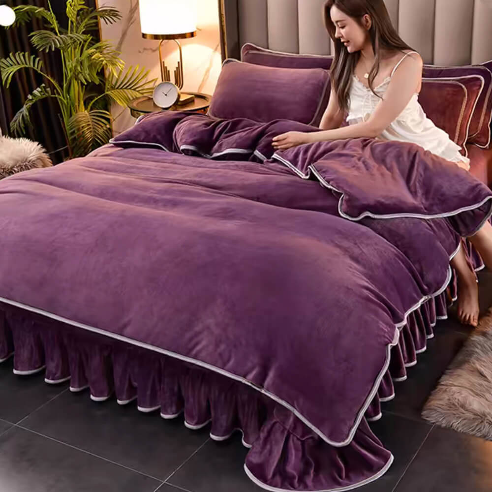 Luxury Extra Spesso caldo Caldo Solido Foglio in pile in pile di latte set