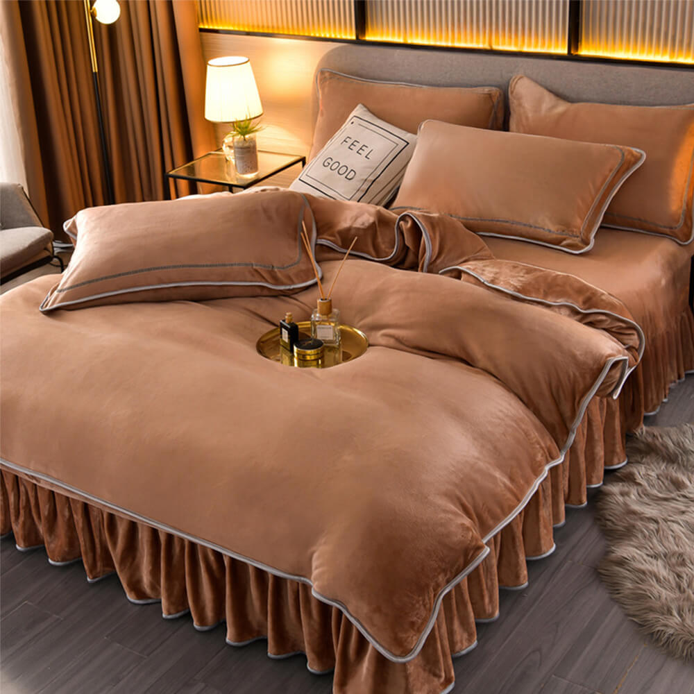 Luxury Extra Spesso caldo Caldo Solido Foglio in pile in pile di latte set