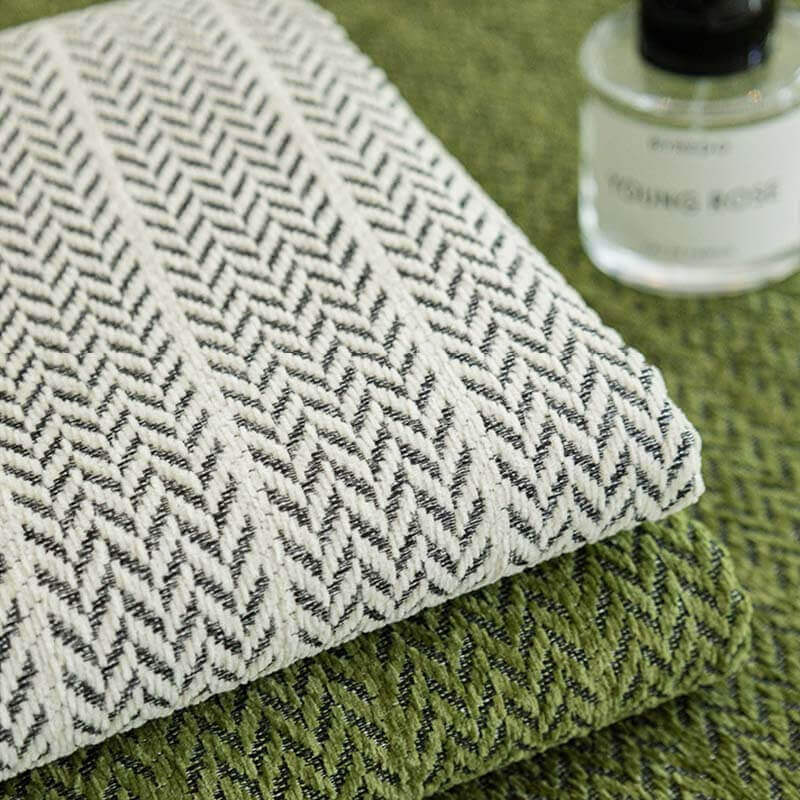 Sólido <tc>Color</tc> Funda de sofá de chenilla antiarañazos con diseño de espiga