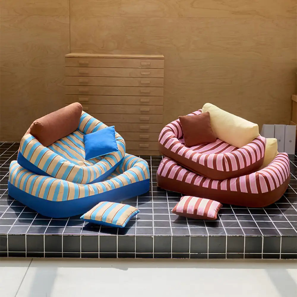 Trendy Striped Cozy Orthopedic Dog Sofa Bed - Snug Couch