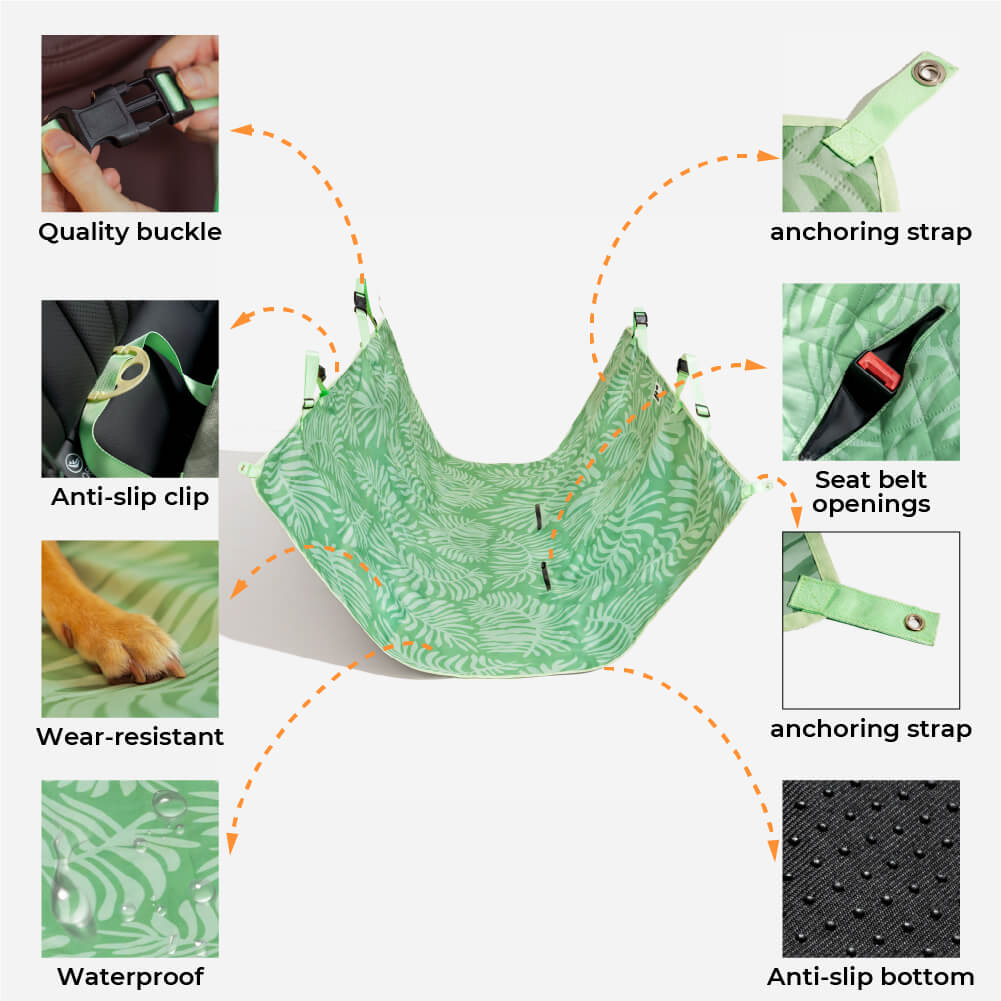 Style tropical – Housse de siège arrière imperméable à double usage pour pique-nique et voiture.