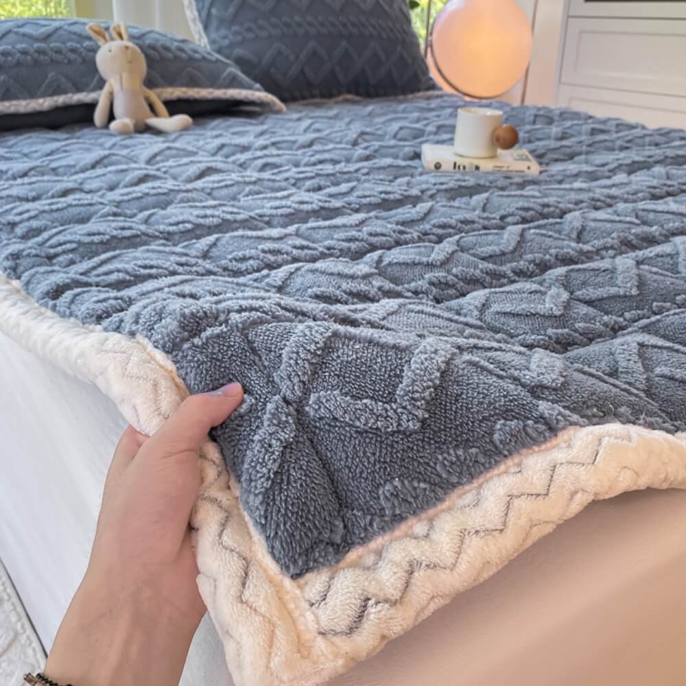 Peluche jacquard contorto spessa comoda materasso non slip