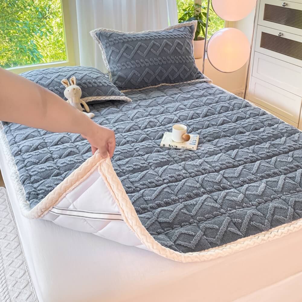 Peluche jacquard contorto spessa comoda materasso non slip