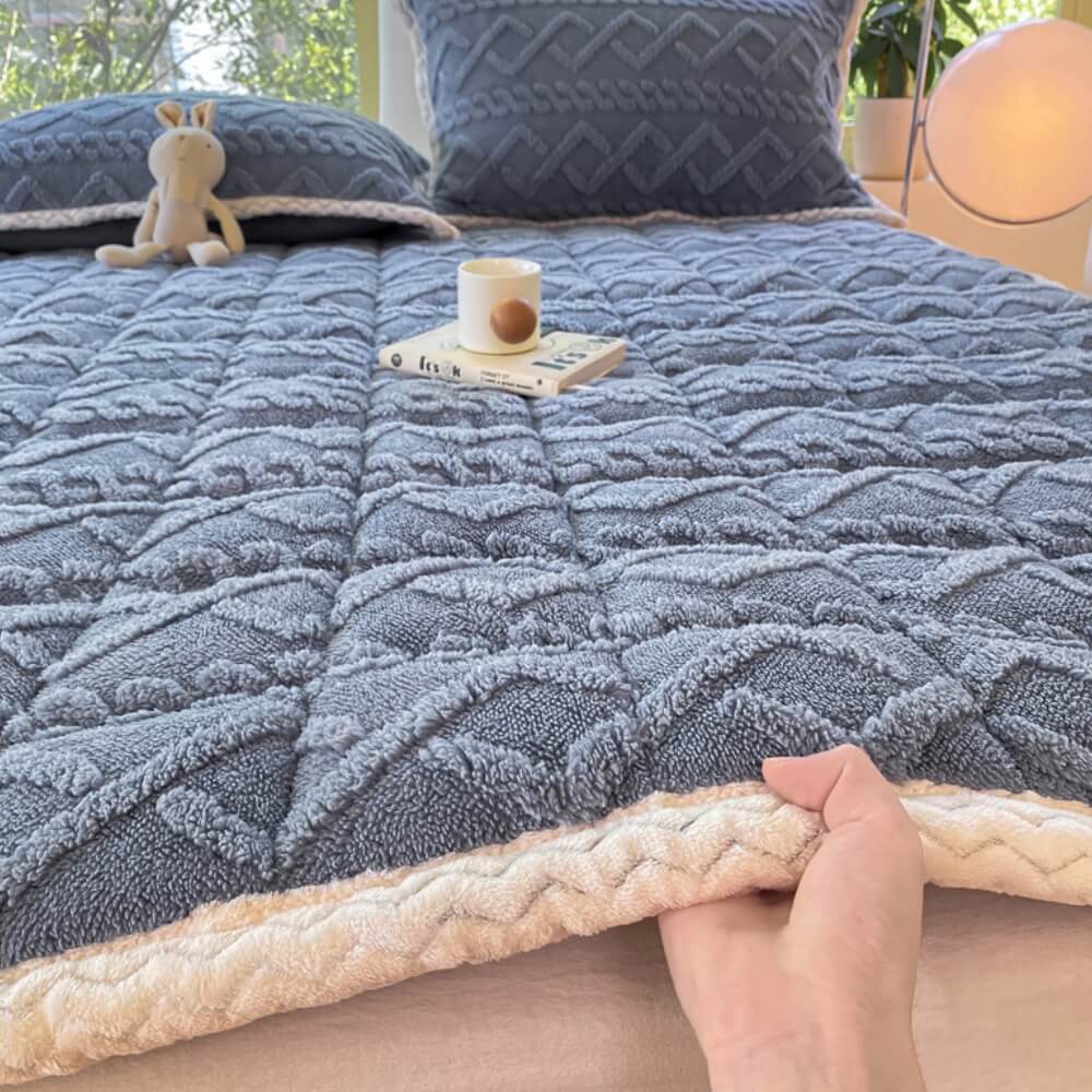 Peluche jacquard contorto spessa comoda materasso non slip