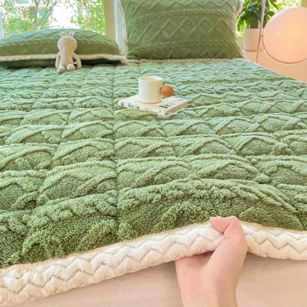 Peluche jacquard contorto spessa comoda materasso non slip