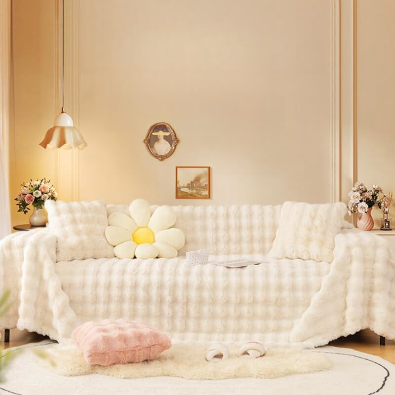 Coperchio di divano a protezione per la pelle in finta coniglio in finto ultra soft