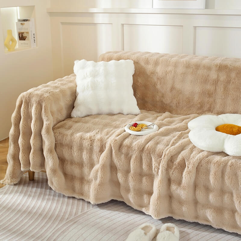 Coperchio di divano a protezione per la pelle in finta coniglio in finto ultra soft