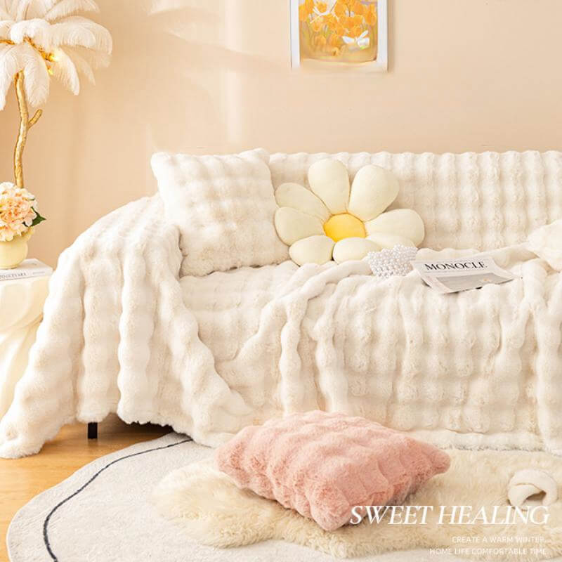 Coperchio di divano a protezione per la pelle in finta coniglio in finto ultra soft
