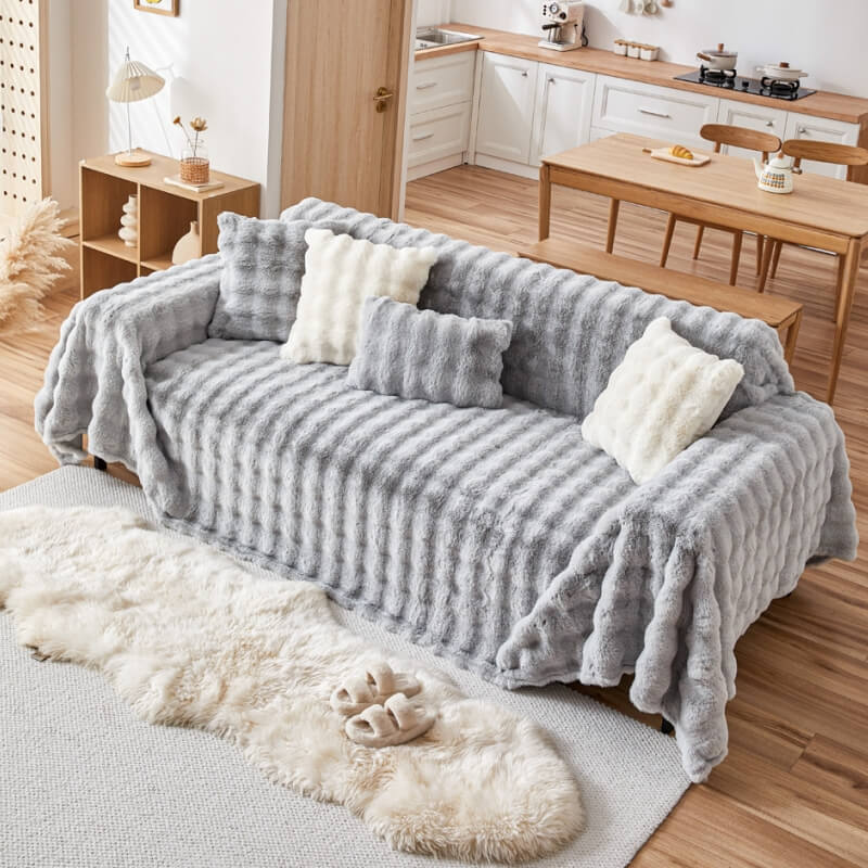 Coperchio di divano a protezione per la pelle in finta coniglio in finto ultra soft