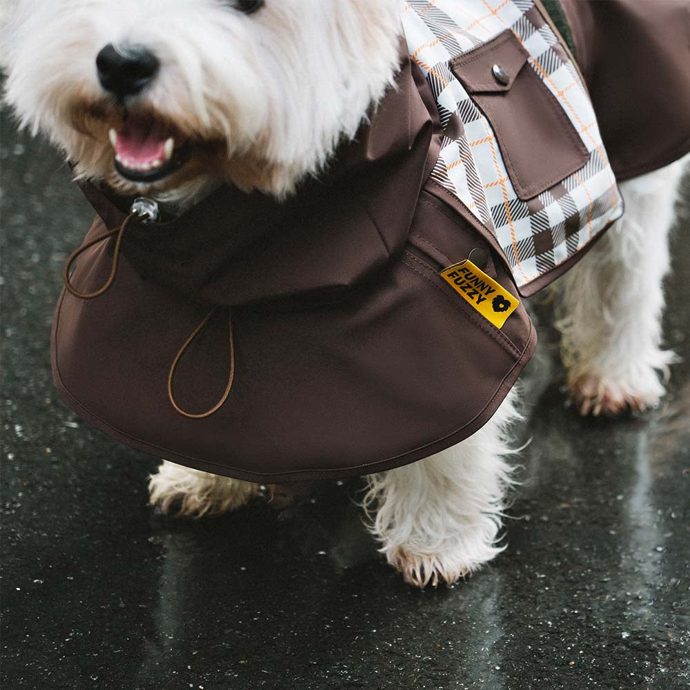 Imperméable réglable à carreaux vintage pour chien - Protection contre les intempéries