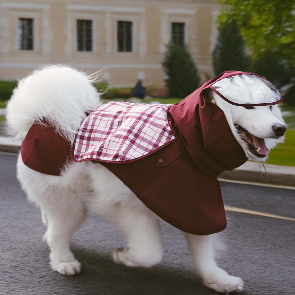 Imperméable réglable à carreaux vintage pour chien - Protection contre les intempéries