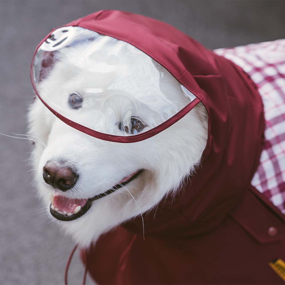 Imperméable réglable à carreaux vintage pour chien - Protection contre les intempéries
