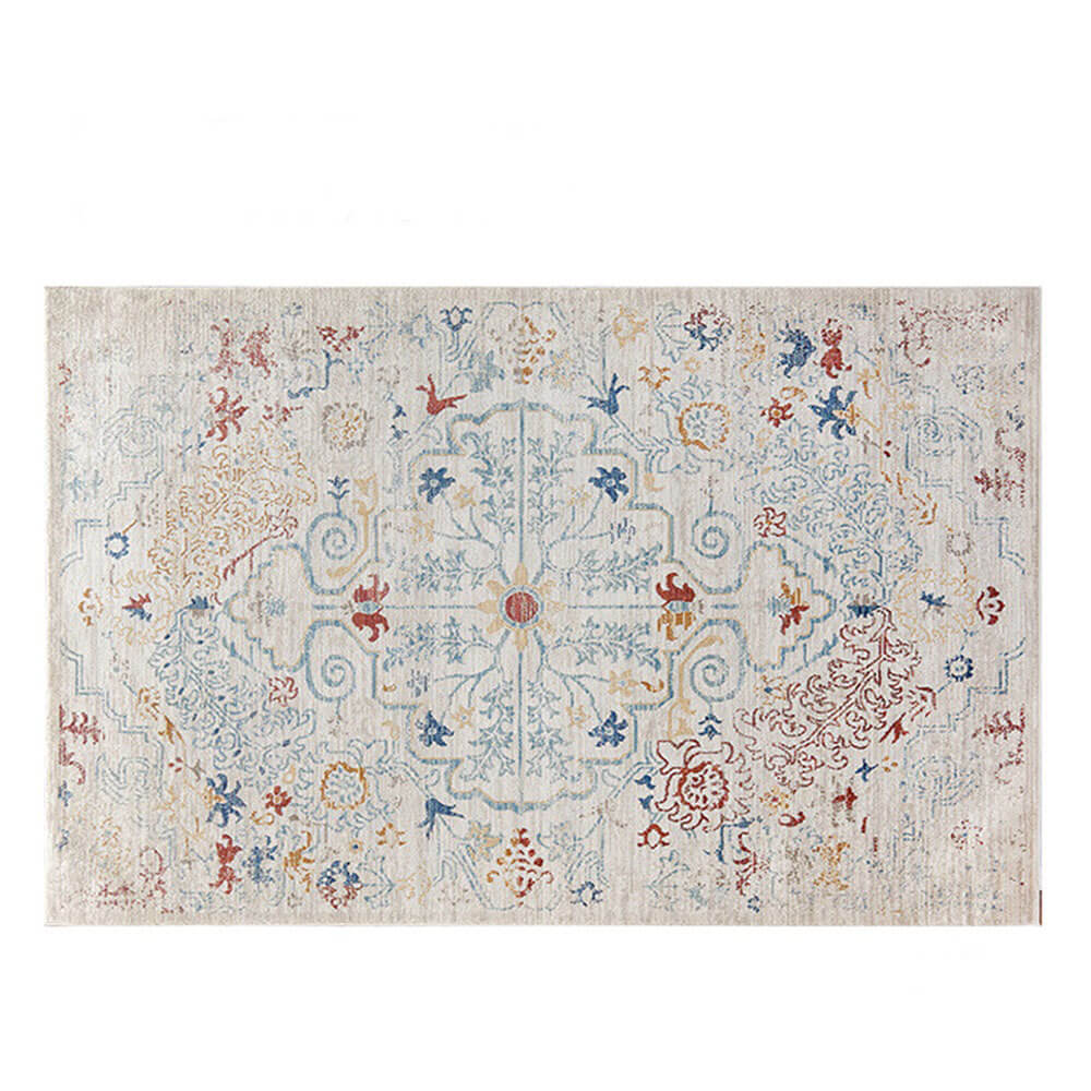 Haustierfreundlicher Vintage-Teppich in Blau und Creme – zeitlose Eleganz für Ihr Zuhause