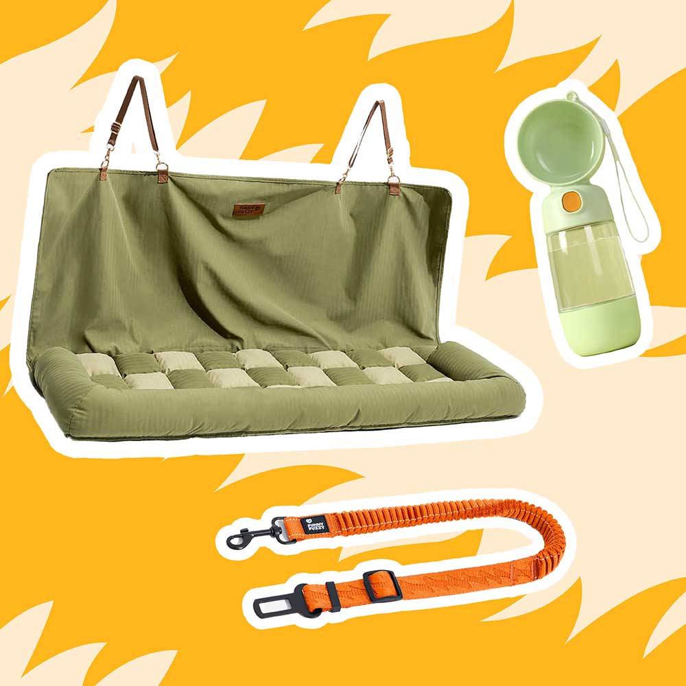 Para perros grandes: acogedor paquete de viajes de autos de seguridad -3pcs