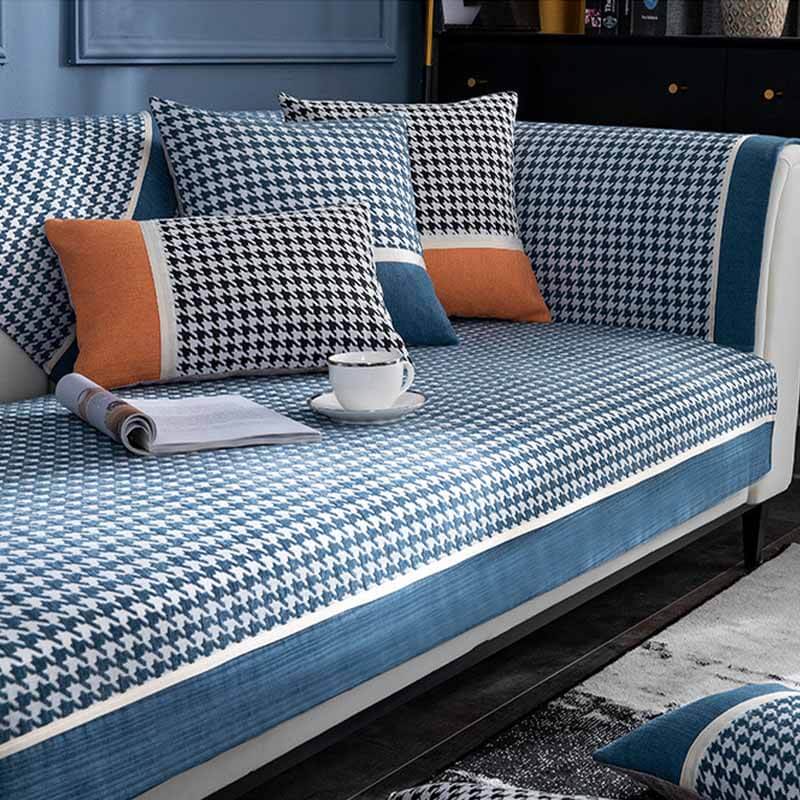 Coperchio di divano non slip Classic Houndshooth Stampa Chenille