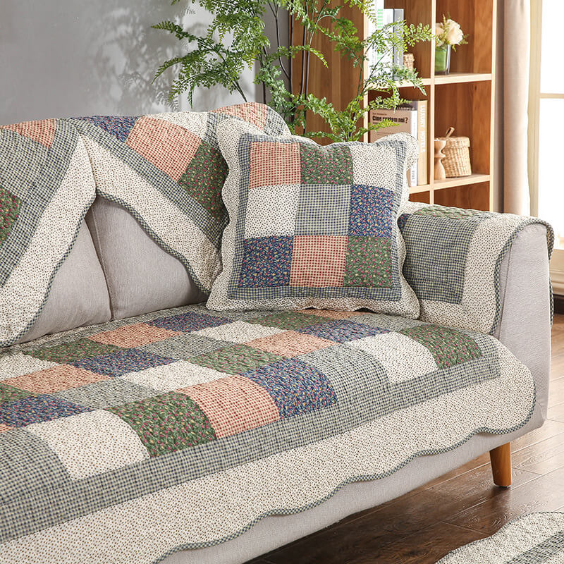 Coperchio di divano non slip lavabile trapuntato in cotone