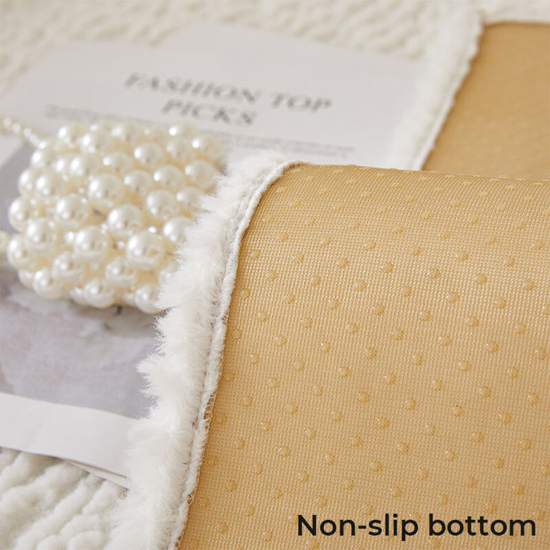 Crema <tc>Color</tc> Funda de sofá antiarañazos de vellón bereber