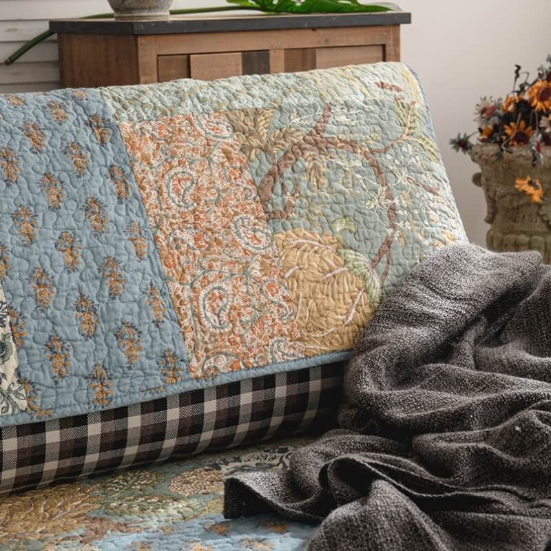 Coperchio di divano di cotone floreale europeo di divano protettivo non slip