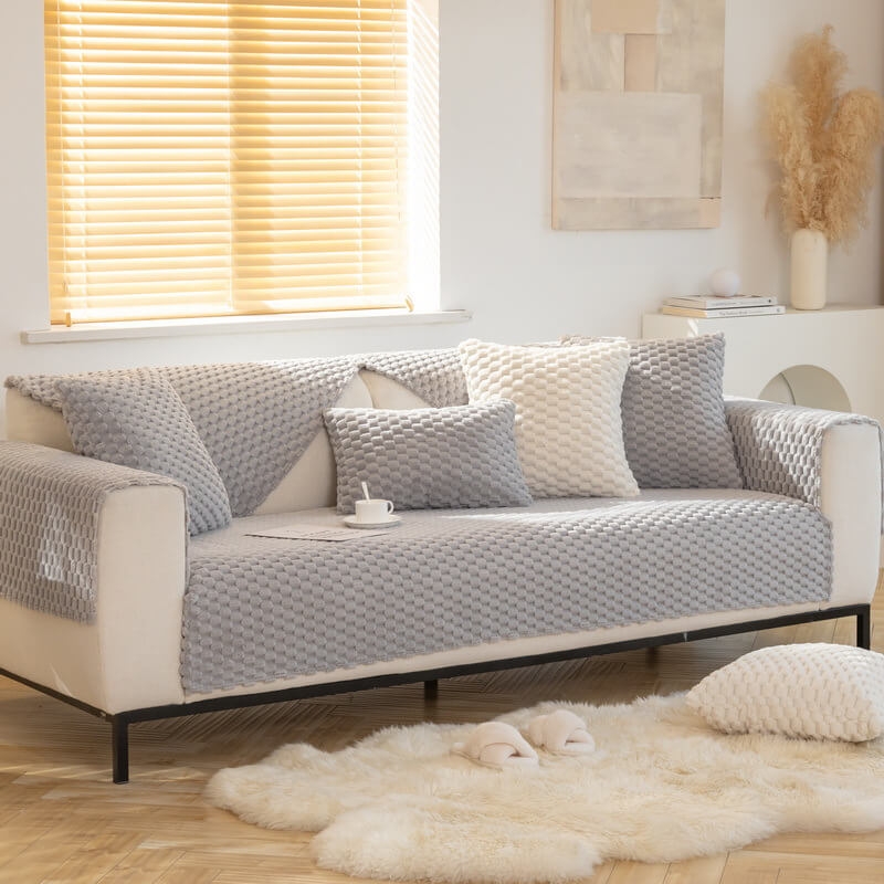 Copertura del divano non slip addensato di peluche.