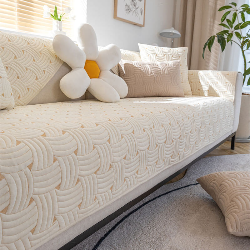 Coperchio di divano sezionale trapuntato in cotone trapunte.