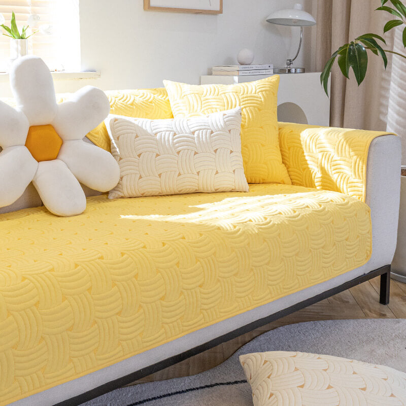 Coperchio di divano sezionale trapuntato in cotone trapunte.