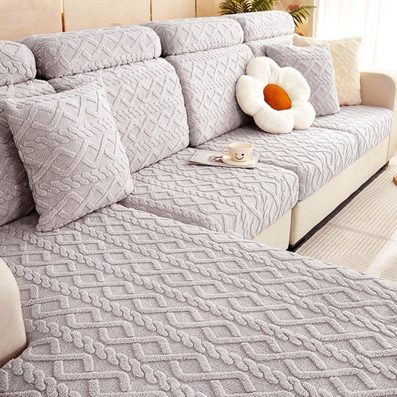 Komplett umwickelter, weicher Stretch-Fleece-Couchbezug