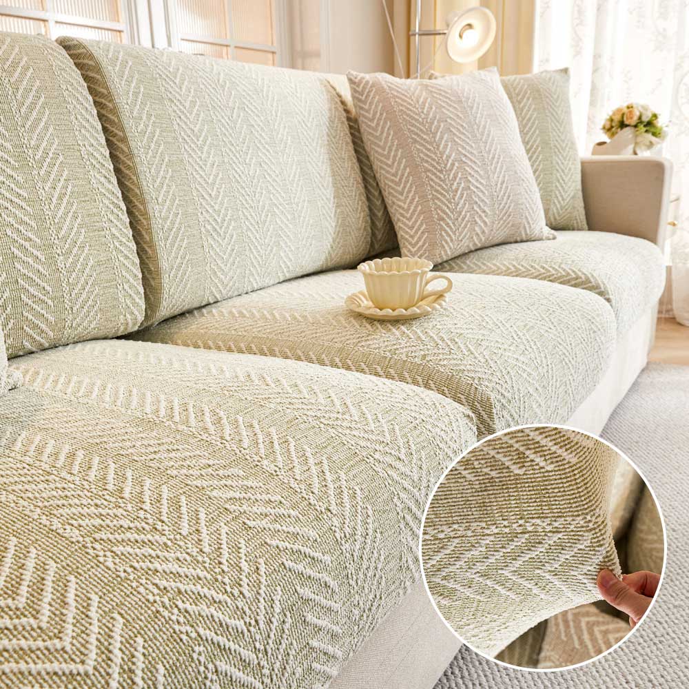 Copertina di divano magico anti-slip chenille a spina di pesce