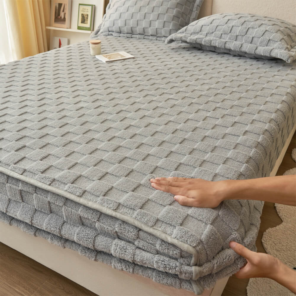 Housse de matelas en drap-housse en peluche douce de qualité supérieure