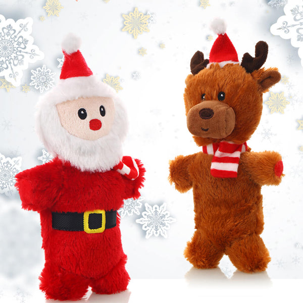 Bambo di Natale Babbo Natale Durevole Squeaker Interactive Plushing Toy