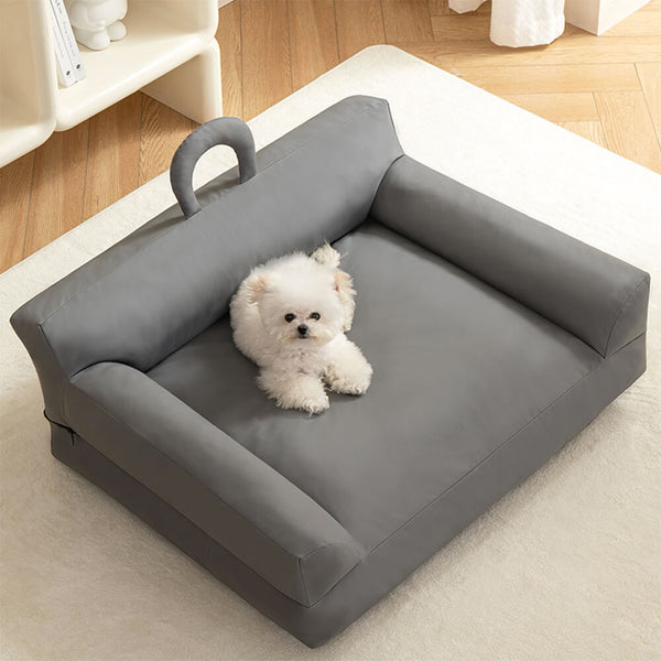 Cama moderna de sofá de respaldo de respaldo y gato