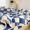 Juego de cama de tablero de ajedrez de terciopelo de leche