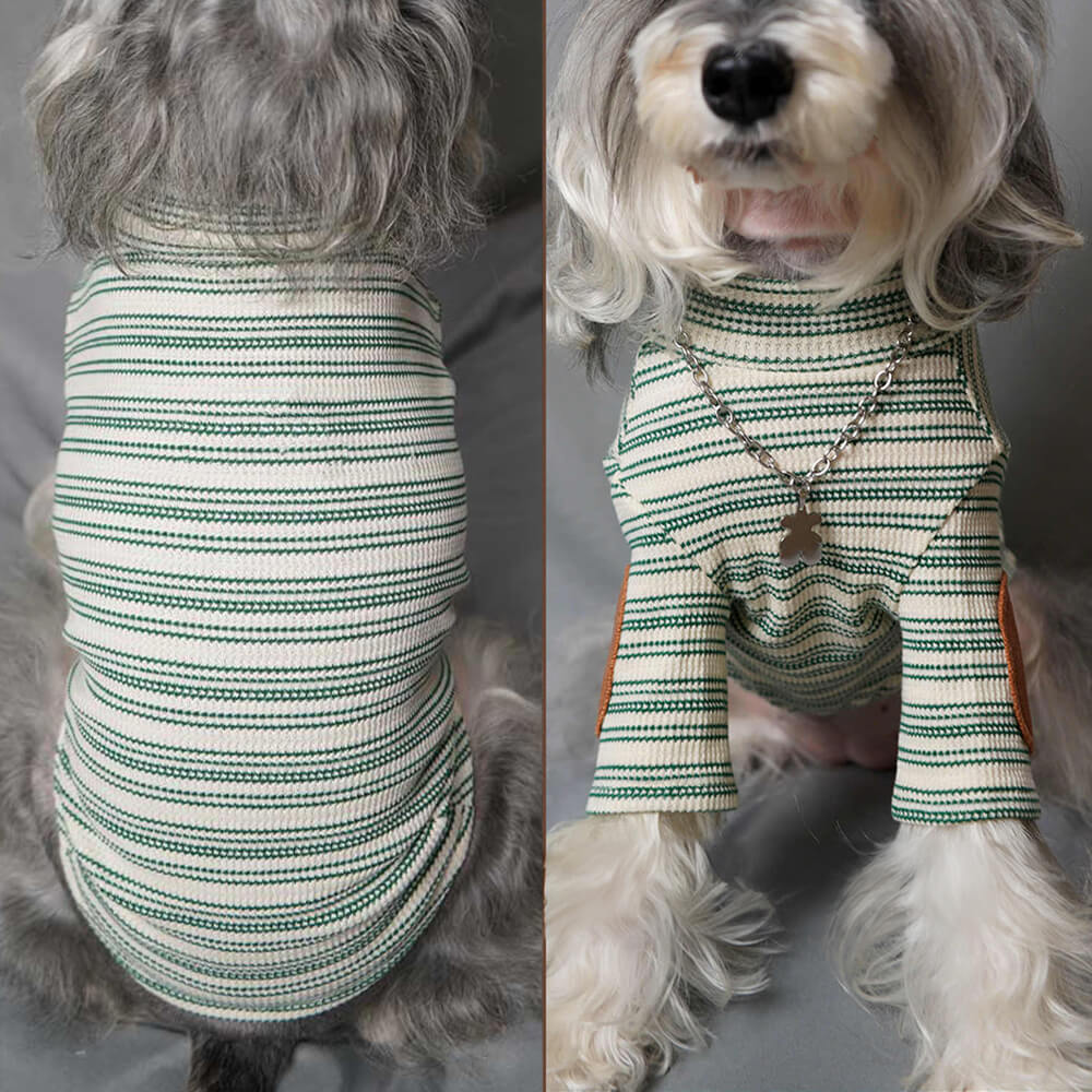 Chic Vinage Stripe Stretchy Warm Dog Knit Sweater