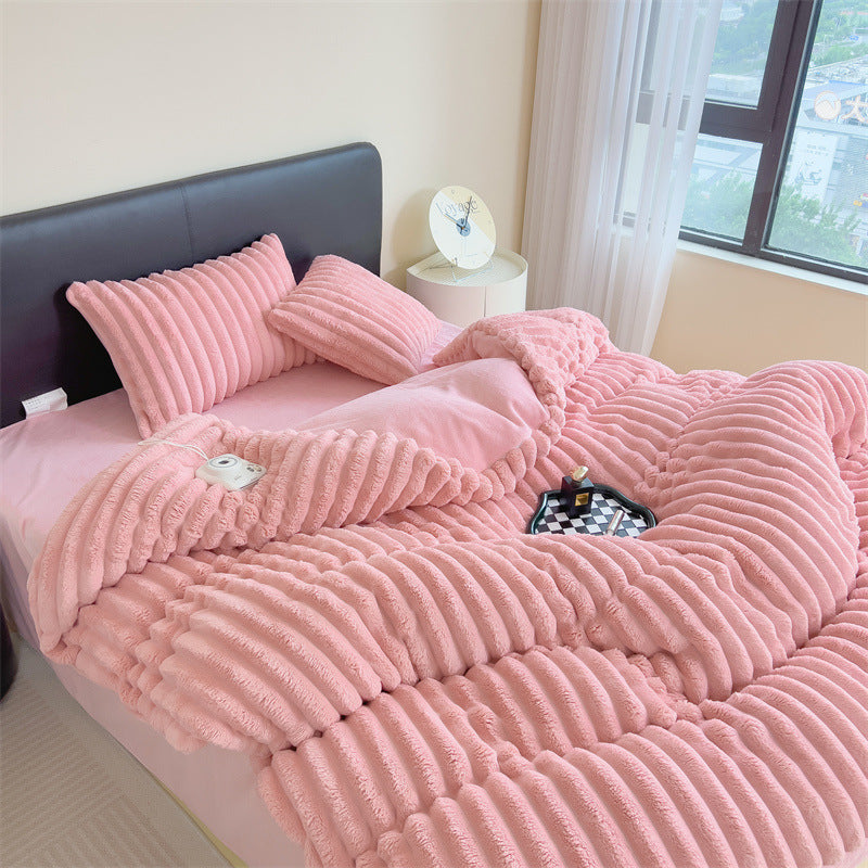 Fluffy Cozy Velvet Winter Essential Bed Sheet Set