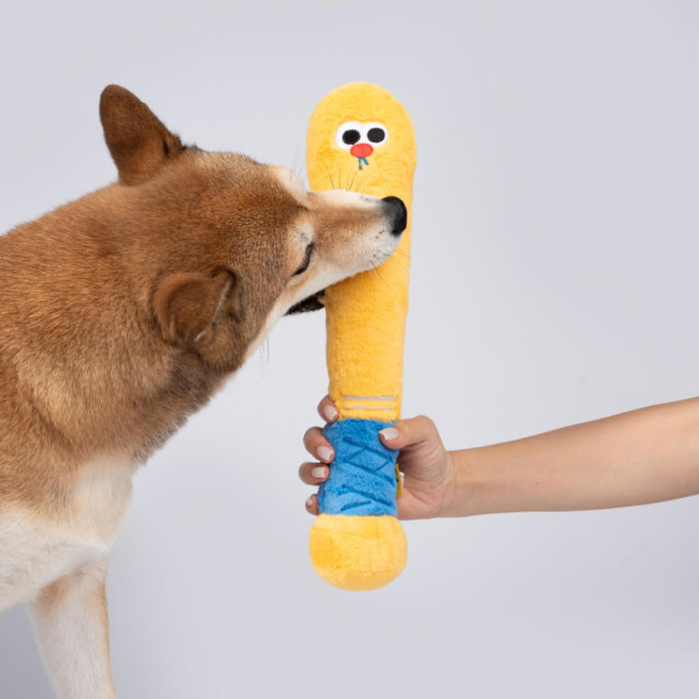 Plush Durable Baseball Bat Sports Interactive Chew Dog Toy