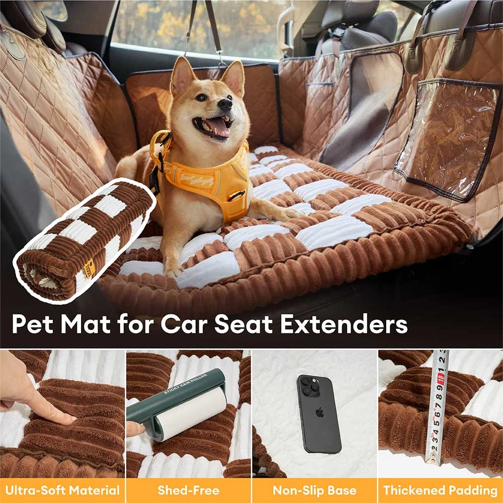Premium Faux Leather Multi-Use Water-repellent Car Dog Seat Cover With Mat