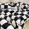 Juego de cama de tablero de ajedrez de terciopelo de leche