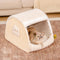 House de gato acogedor a rayas - Retiro acogedor