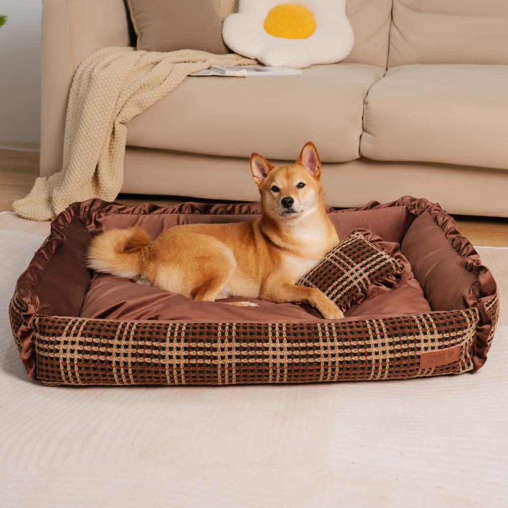 Classic Luxury Washable Cozy Bolster Dog Bed- Bliss Napper