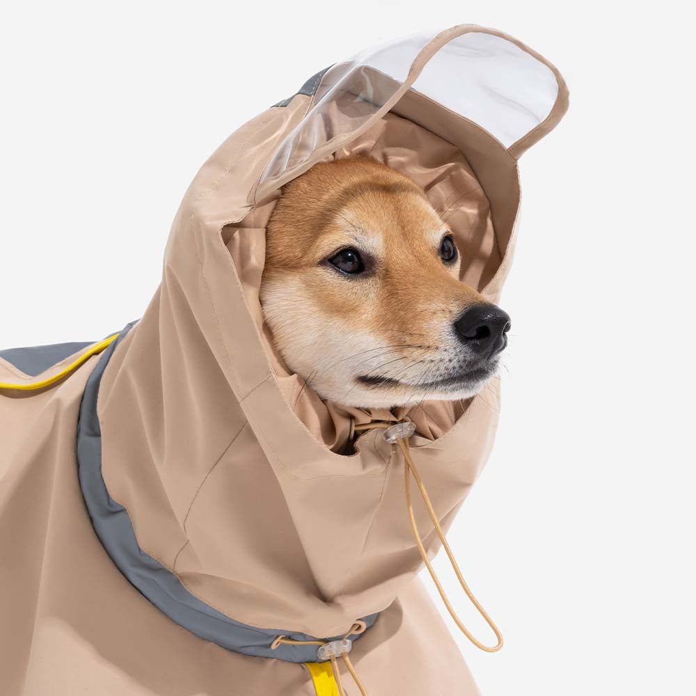 Imperméable réfléchissant réglable avec poche pour chien, imperméable assorti pour rester au sec